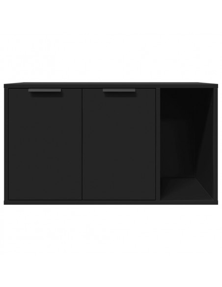 Recinto per Lettiera per Gatti Nero 80x50x45 cm in Truciolato