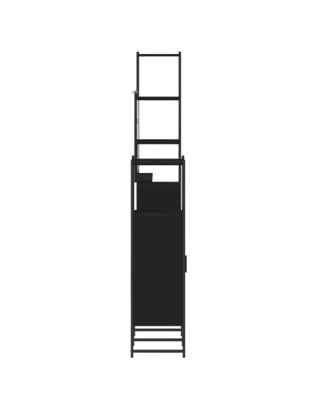 Set Mobili da Bagno 4 pz Nero in Legno Multistrato