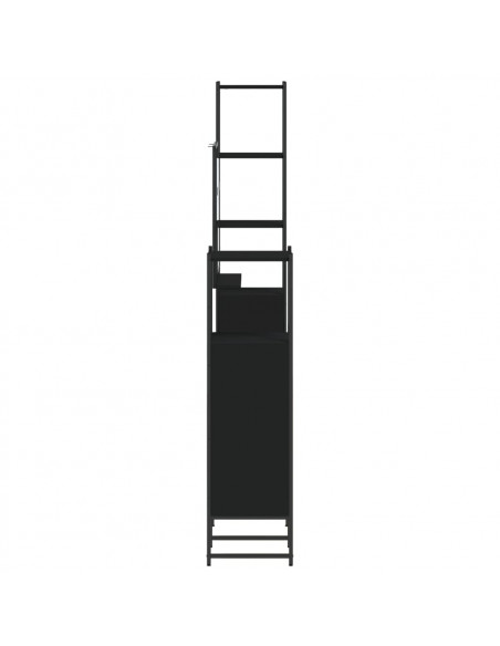 Set Mobili da Bagno 4 pz Nero in Legno Multistrato