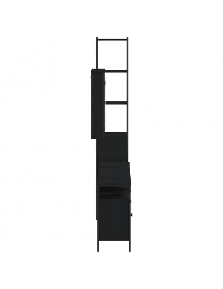 Set Mobili da Bagno 4 pz Nero in Legno Multistrato