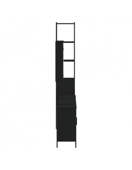 Set Mobili da Bagno 4 pz Nero in Legno Multistrato