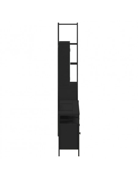 Set Mobili da Bagno 4 pz Nero in Legno Multistrato