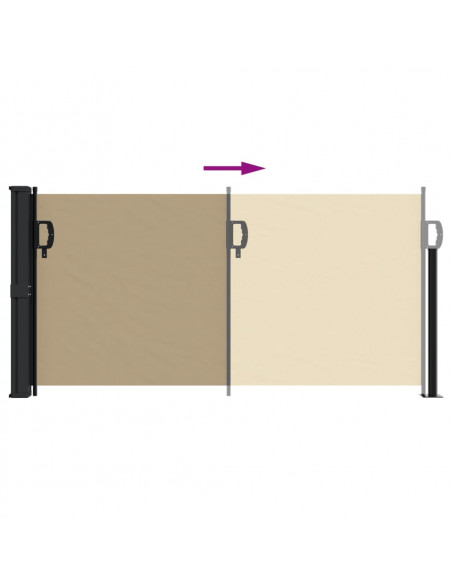 Tenda da Sole Laterale Retrattile Beige 100x500 cm Tenda da Sole Laterale Retrattile Beige 100x500 cm