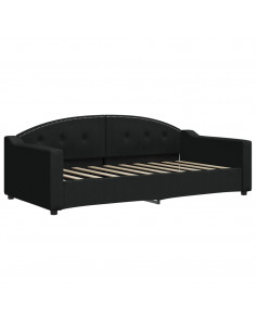 Letto da Giorno Nero 90x190 cm in Tessuto 2