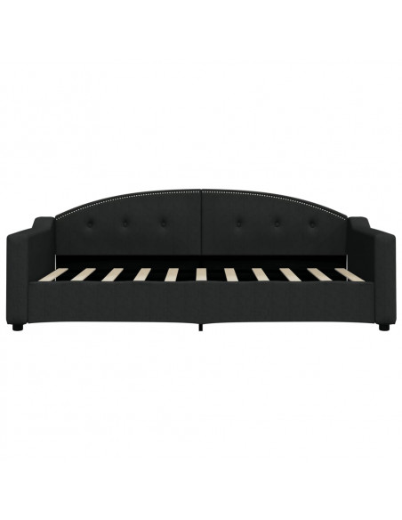 Letto da Giorno Nero 90x190 cm in Tessuto