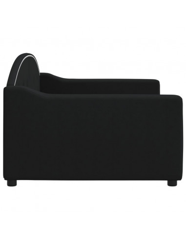 Letto da Giorno Nero 90x190 cm in Tessuto