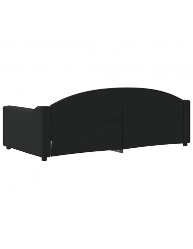 Letto da Giorno Nero 90x190 cm in Tessuto