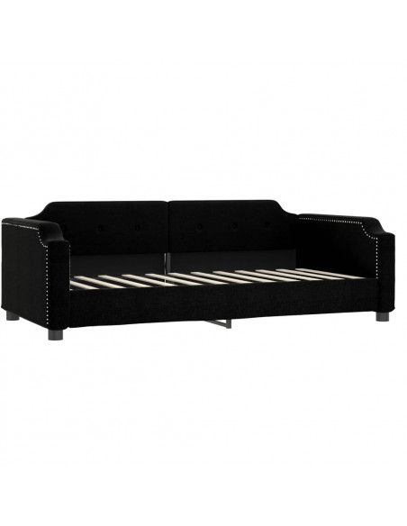 Letto da Giorno Nero 90x190 cm in Tessuto