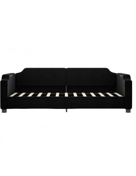 Letto da Giorno Nero 90x190 cm in Tessuto