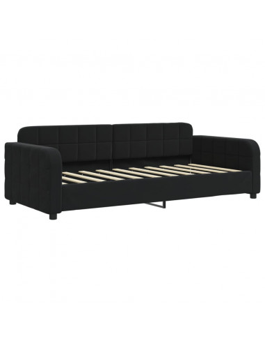 Letto da Giorno Nero 90x190 cm in Velluto