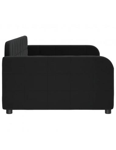 Letto da Giorno Nero 90x190 cm in Velluto