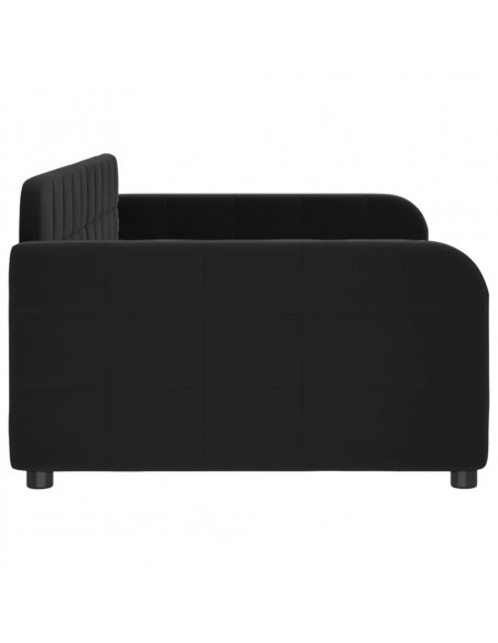 Letto da Giorno Nero 90x190 cm in Velluto