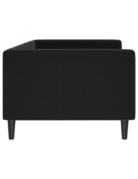 Letto da Giorno Nero 90x190 cm in Velluto