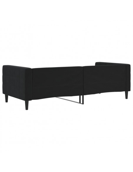 Letto da Giorno Nero 90x190 cm in Velluto