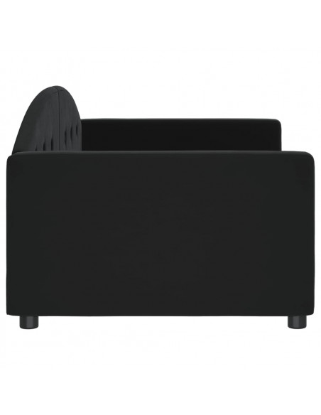 Letto da Giorno Nero 90x190 cm in Velluto