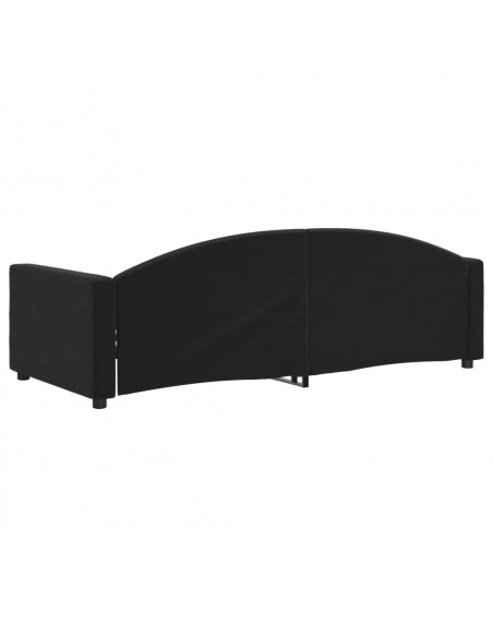 Letto da Giorno Nero 90x190 cm in Velluto