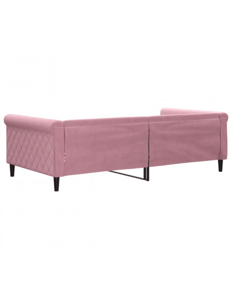Letto da Giorno Rosa 100x200 cm in Velluto