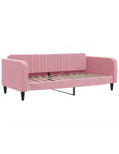 Letto da Giorno Rosa 100x200 cm in Velluto 2