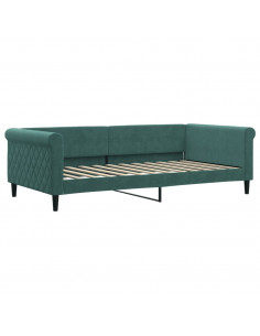 Letto da Giorno Verde Scuro 100x200 cm in Velluto 2