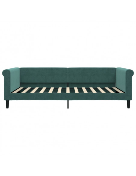 Letto da Giorno Verde Scuro 100x200 cm in Velluto