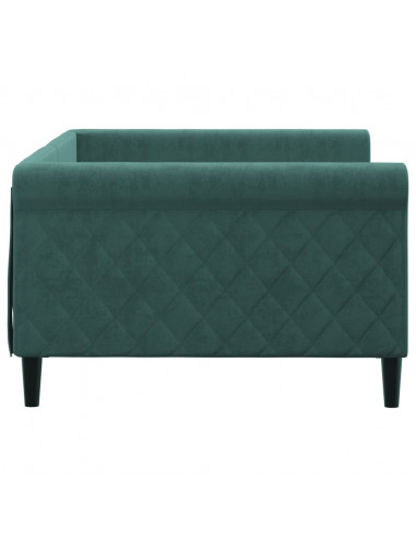 Letto da Giorno Verde Scuro 100x200 cm in Velluto