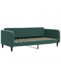 Letto da Giorno Verde Scuro 100x200 cm in Velluto 2
