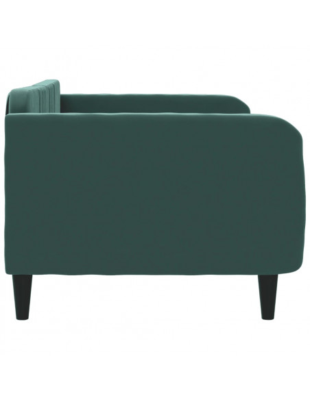 Letto da Giorno Verde Scuro 100x200 cm in Velluto