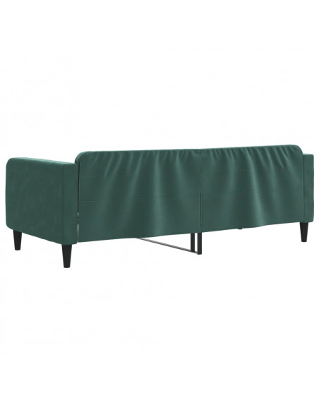 Letto da Giorno Verde Scuro 100x200 cm in Velluto