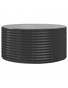 Letto Giardino Acciaio Vernice a Polvere 140x140x68cm Antracite 2