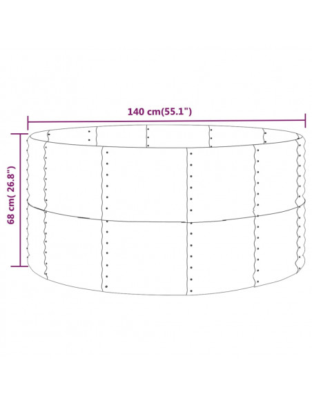 Letto Giardino Acciaio Vernice a Polvere 140x140x68cm Antracite Letto Giardino Acciaio Vernice a Polvere 140x140x68cm Antracite