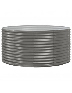 Letto Giardino Acciaio Verniciato Polvere 140x140x68cm Grigio 2