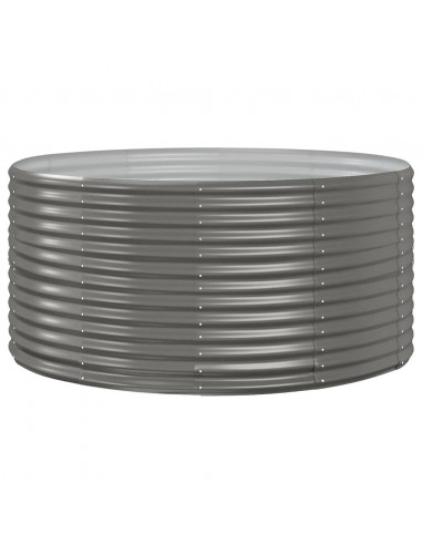 Letto Giardino Acciaio Verniciato Polvere 140x140x68cm Grigio