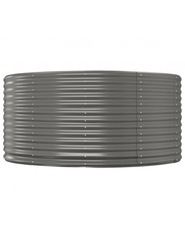 Letto Giardino Acciaio Verniciato Polvere 140x140x68cm Grigio