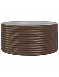 Letto Giardino Acciaio Verniciato Polvere 140x140x68cm Marrone 2