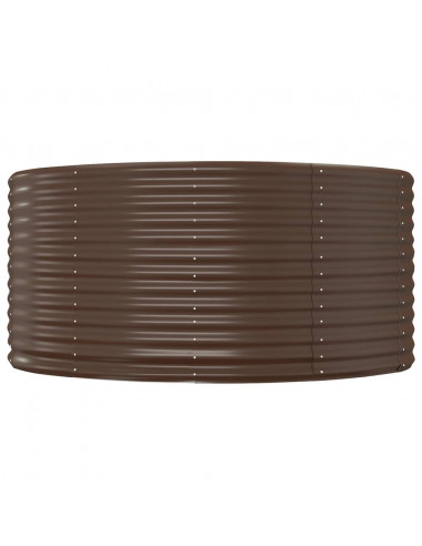 Letto Giardino Acciaio Verniciato Polvere 140x140x68cm Marrone