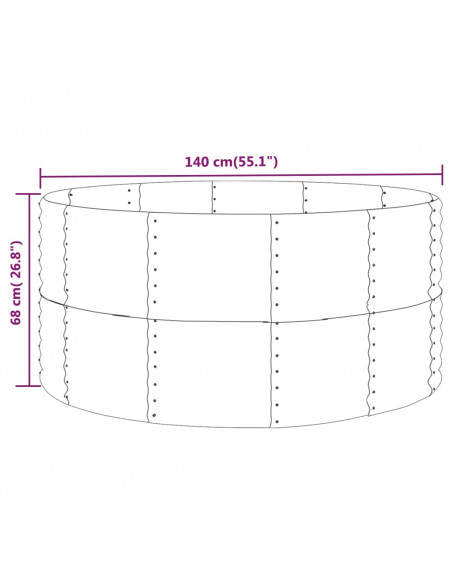 Letto Giardino Acciaio Verniciato Polvere 140x140x68cm Marrone Letto Giardino Acciaio Verniciato Polvere 140x140x68cm Marrone