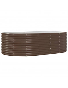 Letto Giardino Acciaio Verniciato Polvere 212x140x68 cm Marrone 2