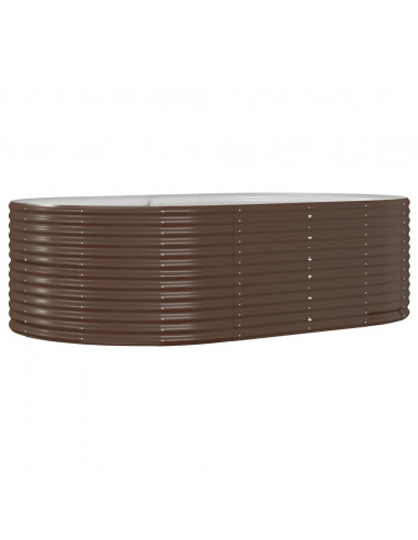 Letto Giardino Acciaio Verniciato Polvere 212x140x68 cm Marrone