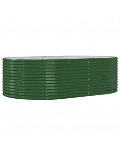Letto Giardino Acciaio Verniciato Polvere 212x140x68 cm Verde 2