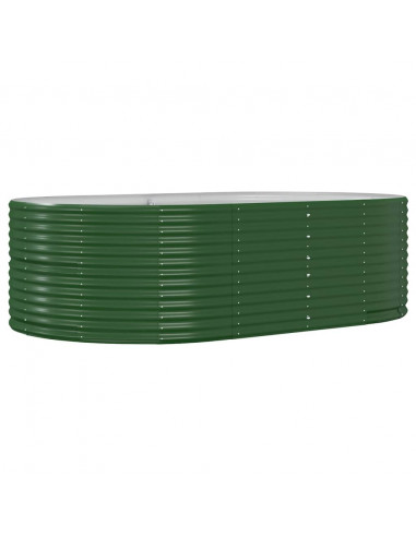 Letto Giardino Acciaio Verniciato Polvere 212x140x68 cm Verde