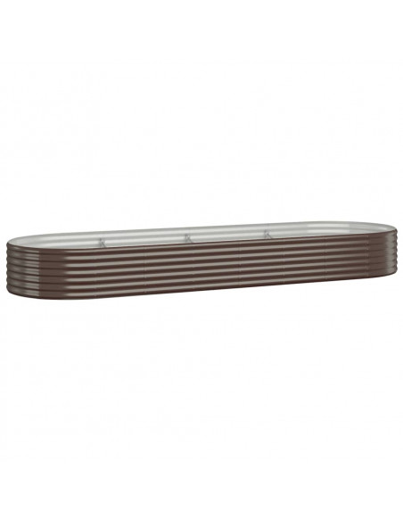 Letto Giardino Acciaio Verniciato Polvere 322x100x36 cm Marrone