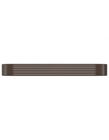 Letto Giardino Acciaio Verniciato Polvere 322x100x36 cm Marrone