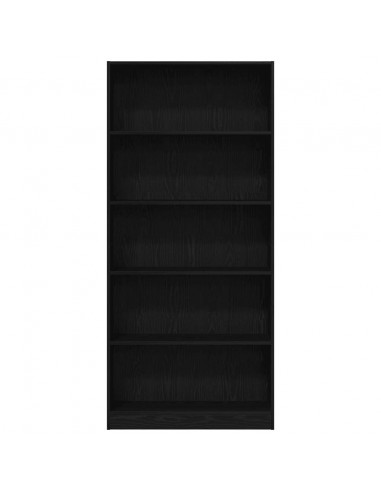 Libreria Rovere Nero 80x24x176 cm in Legno Multistrato