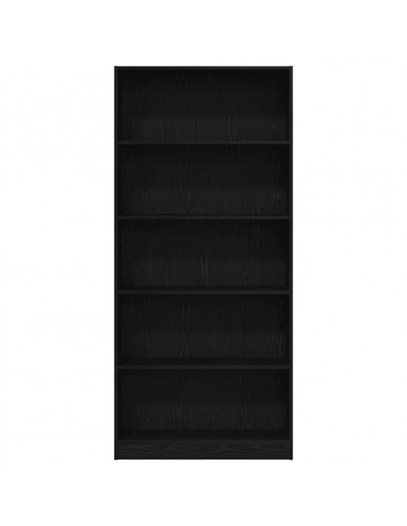 Libreria Rovere Nero 80x24x176 cm in Legno Multistrato
