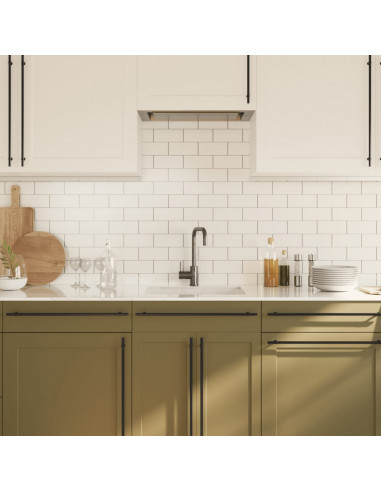 Maniglie per Mobili 20 pz Nere 480 mm in Acciaio Inox