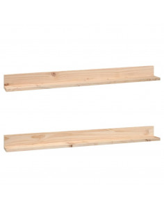 Mensole da Parete 2 pz 110x11x9cm in Legno Massello di Pino 2