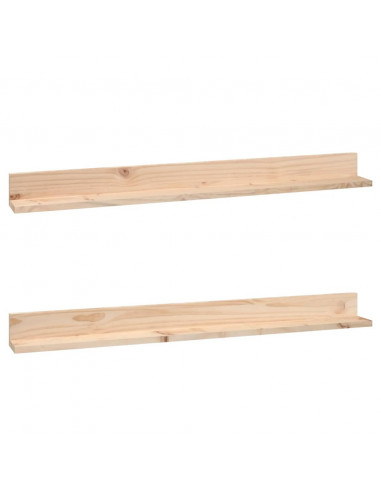 Mensole da Parete 2 pz 110x11x9cm in Legno Massello di Pino
