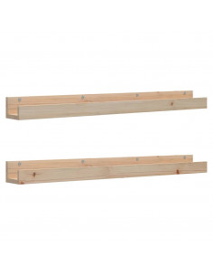 Mensole da Parete 2 pz 110x12x9cm in Legno Massello di Pino 2