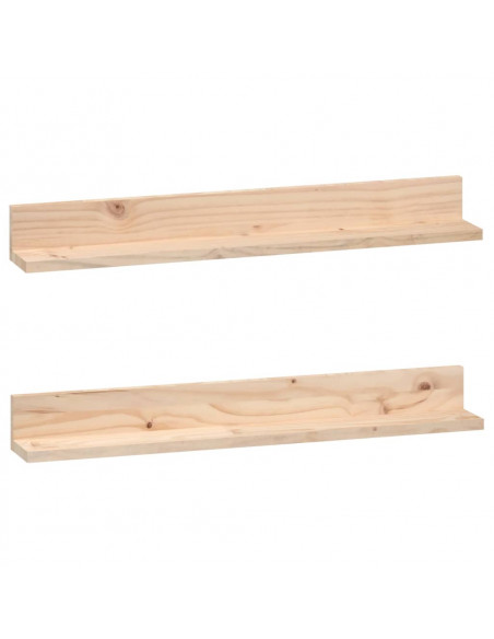 Mensole da Parete 2 pz 80x11x9cm in Legno Massello di Pino
