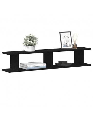 Mensole da Parete 2 pz Rovere Nero 105x18x20 cm in Truciolato